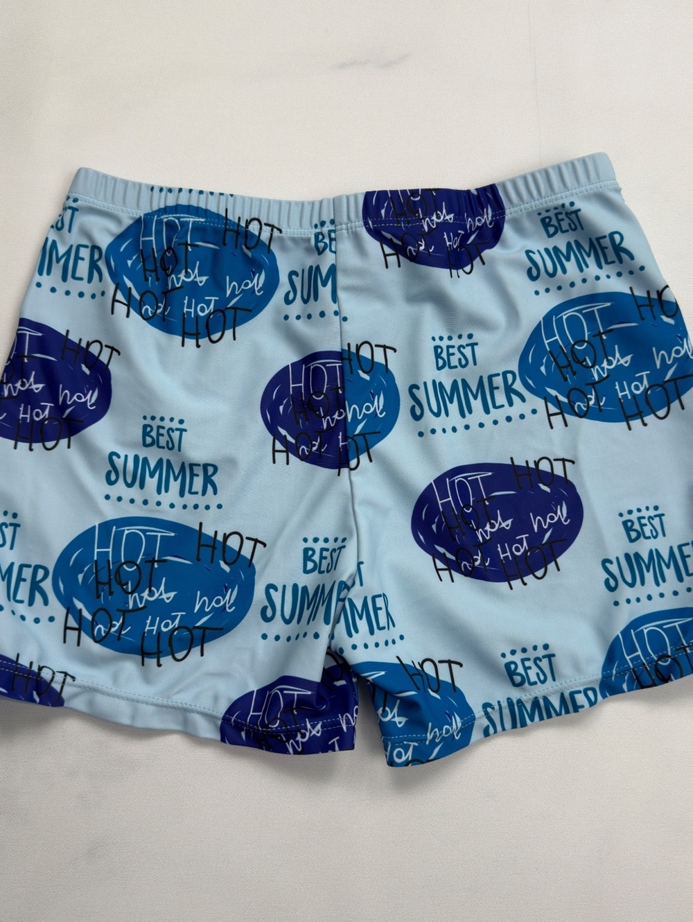 SHEIN Swim Shorts Blue Summer Print Elastic Waist - Boys Size 160